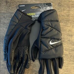 Nike Black Layered Running Gloves